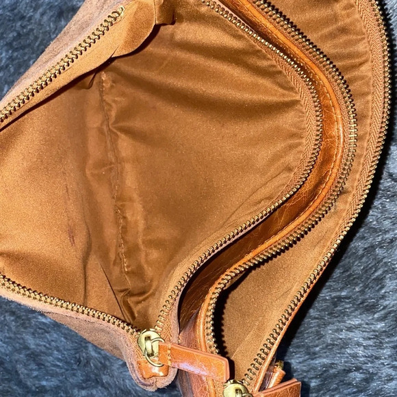 Anthropologie brown zipper pull pouch bag - Picture 11 of 17